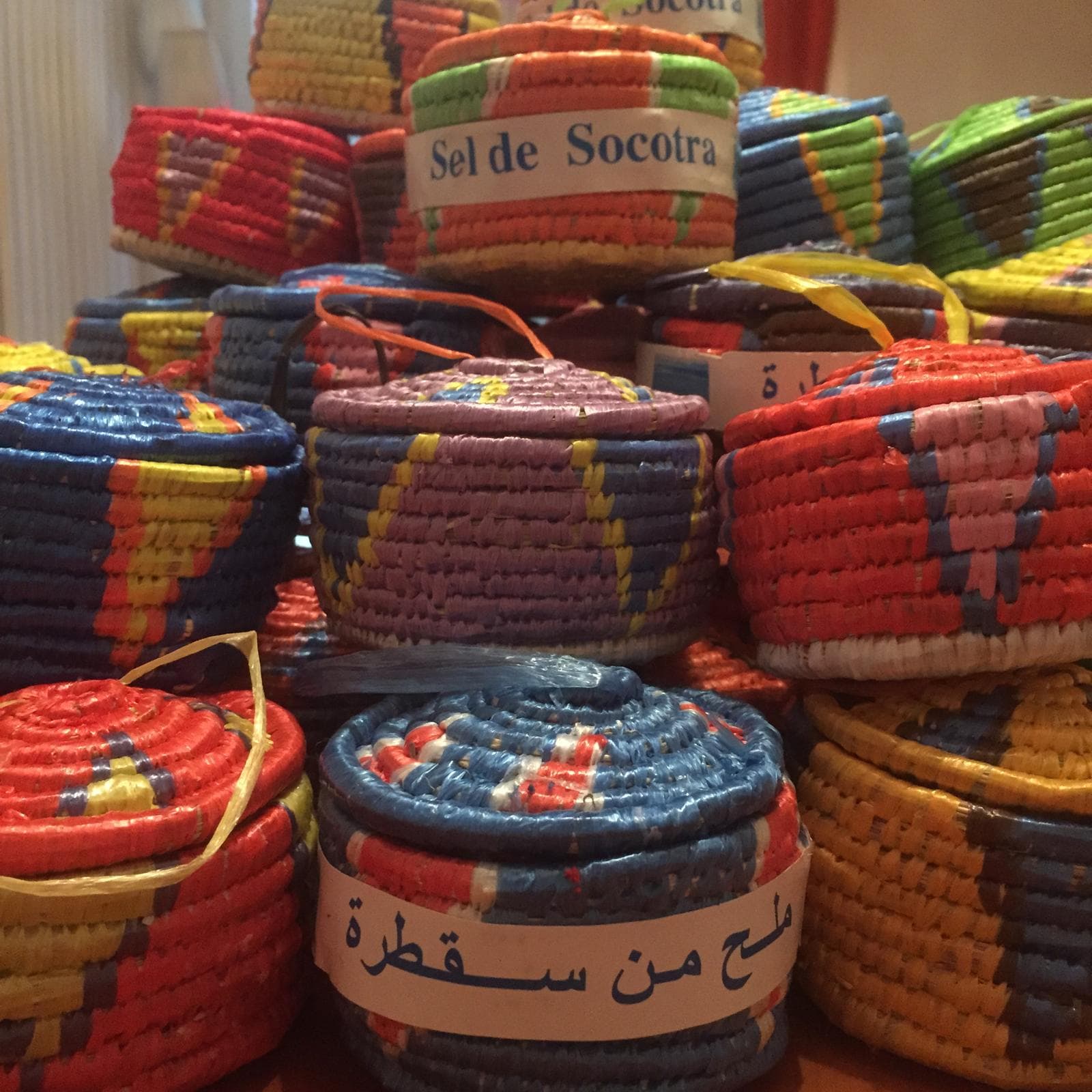 Baskets labelled Sel de Socotra